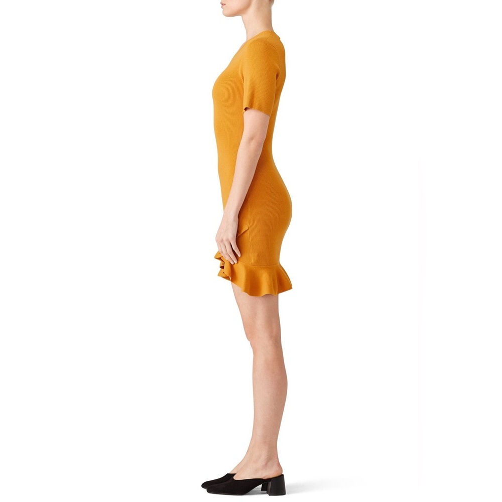 A.L.C. Yellow Tulum Mustard Yellow Ruffle Mini Dress Size S - Picture 2 of 14